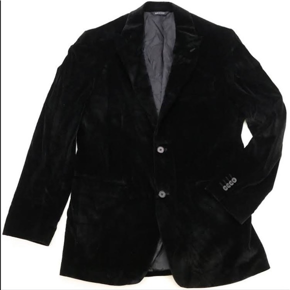 MARC ANTHONY BLACK VELVET JACKET TUXEDO BLAZER SPORT COAT VELOUR HOLIDAY - Picture 3 of 16